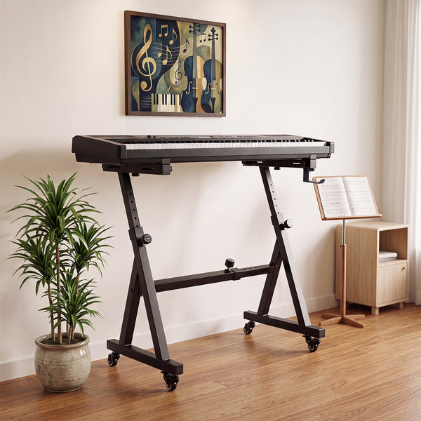 Keyboard Stand Adjustable with Fits 49 54 61 88 Keys Electric Pianos