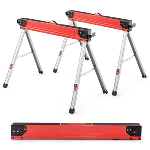2 Pack Saw Horses, Portable Sawhorses w/ Folding Design