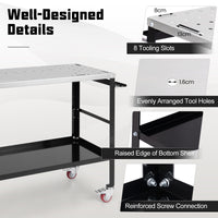 92cm x 46cm Welding Table, 570kg Welding Workbench on Wheels
