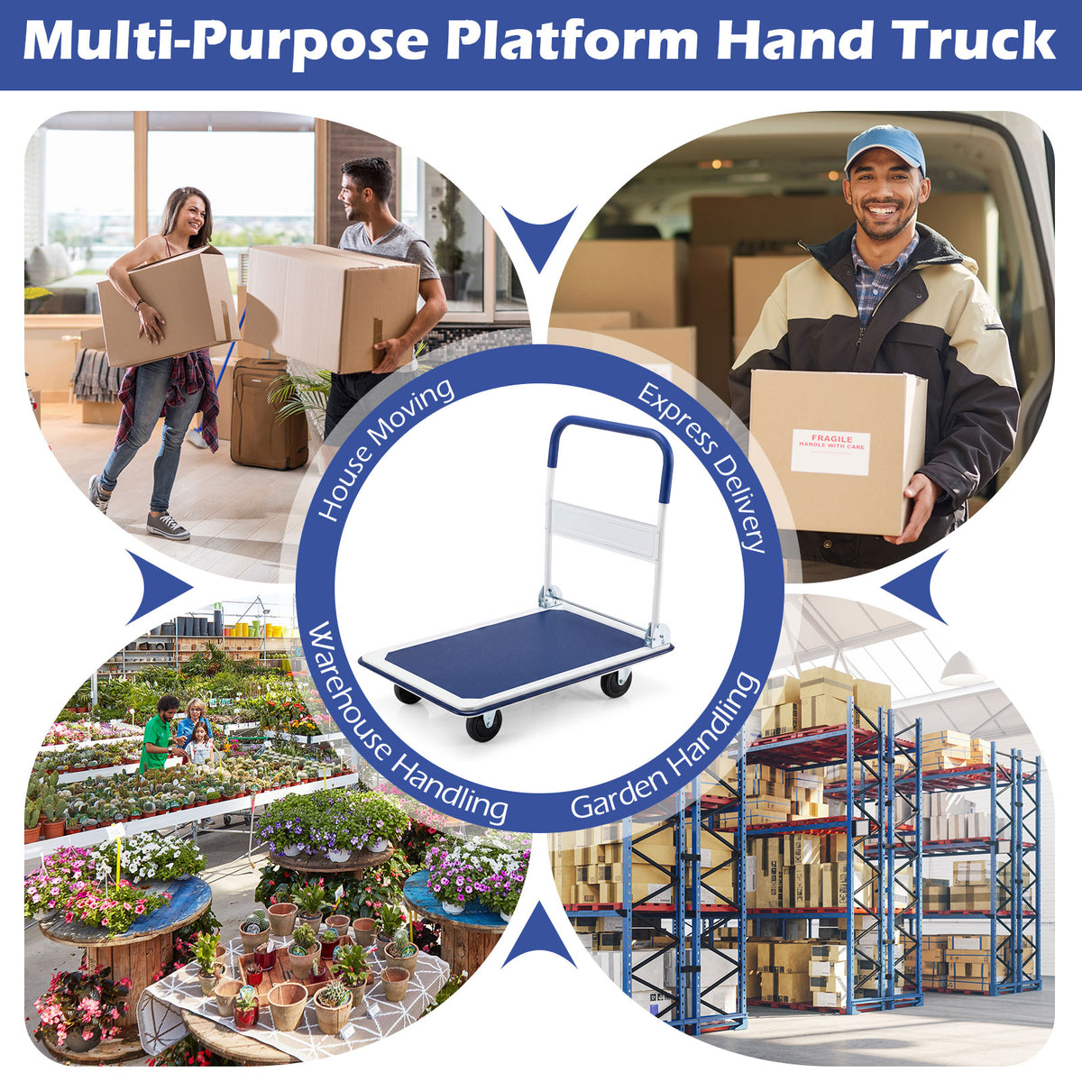 Folding Platform Truck 300KG Load Capacity