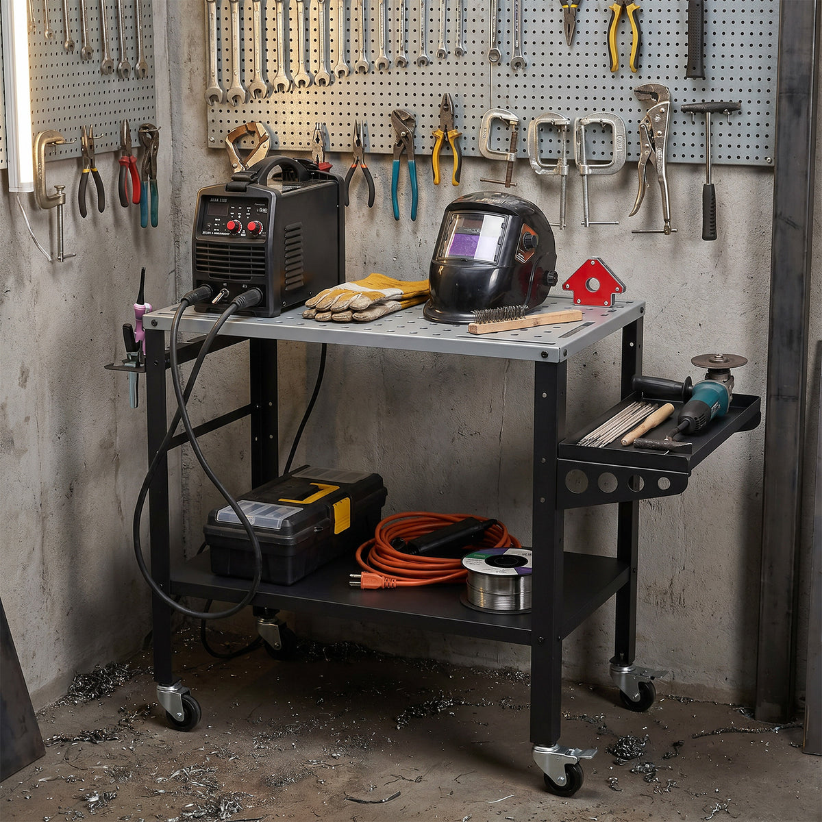 92cm x 46cm Welding Table, 570kg Welding Workbench on Wheels
