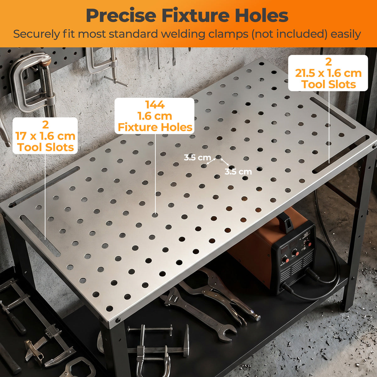 92cm x 46cm Welding Table, 570kg Welding Workbench on Wheels