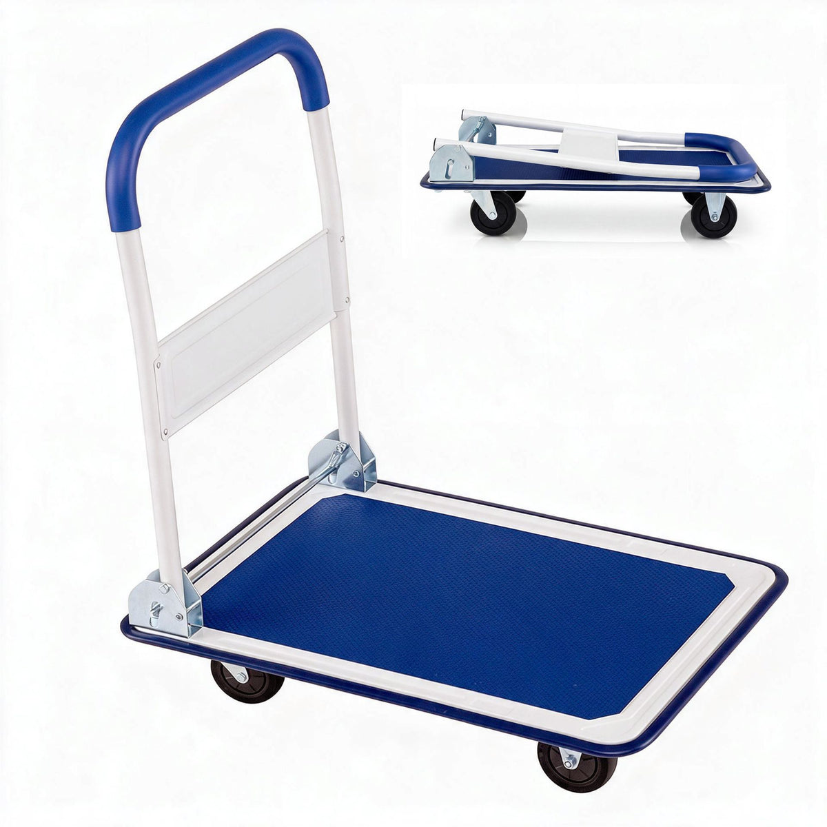 Heavy Duty Foldable Push Cart Dolly 255 kg Weight Capacity with Swivel Wheels
