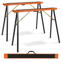 2-Pack Portable Sawhorses, Heavy-Duty Galvanized Metal Power Tool Stand