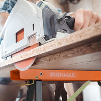 2-Pack Portable Sawhorses, Heavy-Duty Galvanized Metal Power Tool Stand