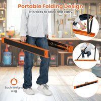 2-Pack Portable Sawhorses, Heavy-Duty Galvanized Metal Power Tool Stand