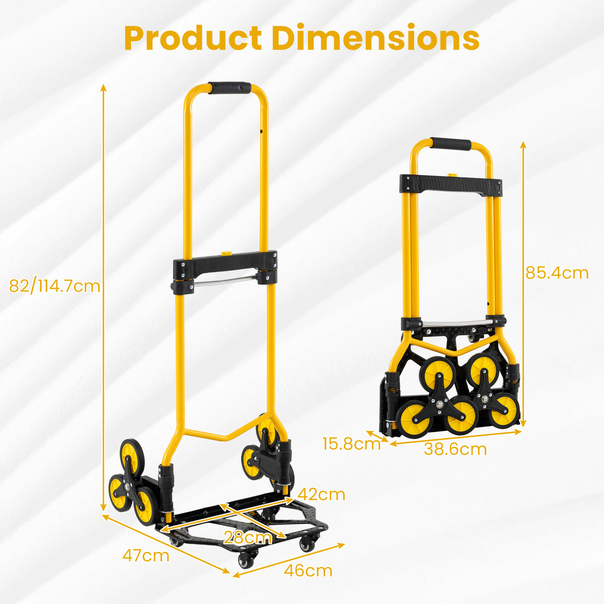 Stair Climbing Cart, Stair Climber Hand Truck with One-Touch Telescoping Handle