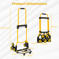 Stair Climbing Cart, Stair Climber Hand Truck with One-Touch Telescoping Handle
