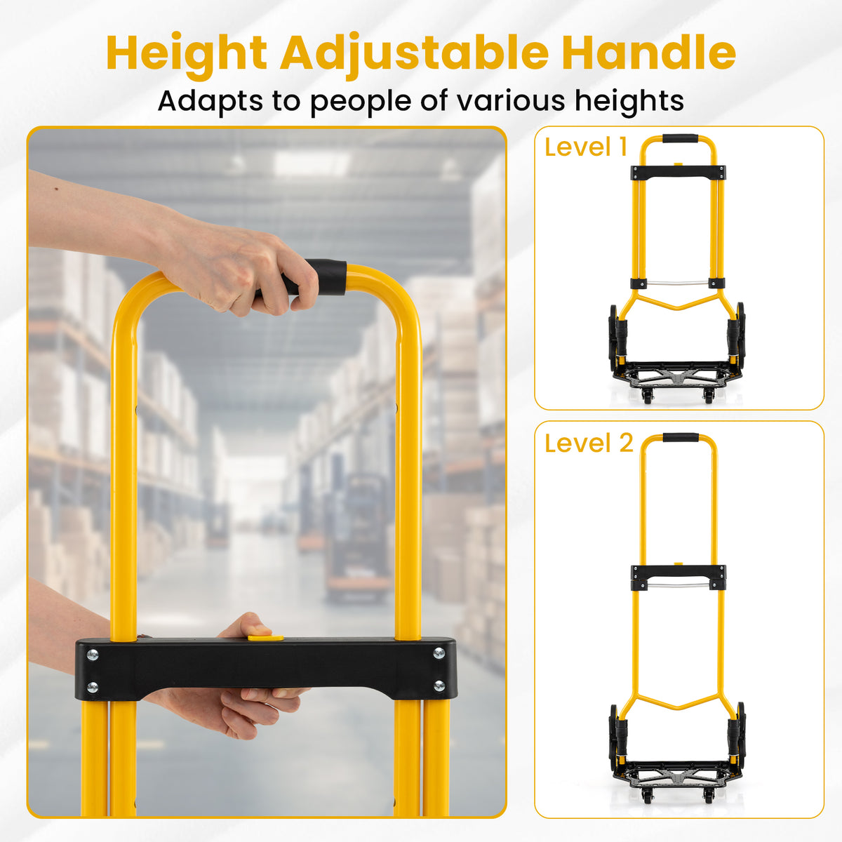 Stair Climbing Cart, Stair Climber Hand Truck with One-Touch Telescoping Handle