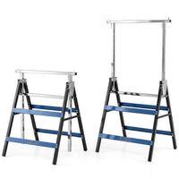 2 Pack Folding Saw Horses, Heavy Duty Metal Adjustable Height Sawhorse Set