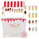 Ice Cream and Food Trunk Toy with 2 Large Wheels for Kids