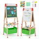 Kids Art Easel, Adjustable Height Double Sided Easel w/Chalkboard & Whiteboard