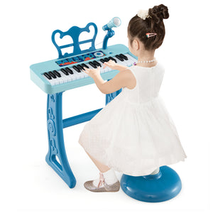 Kids Keyboard Piano with Music Stand & Bench