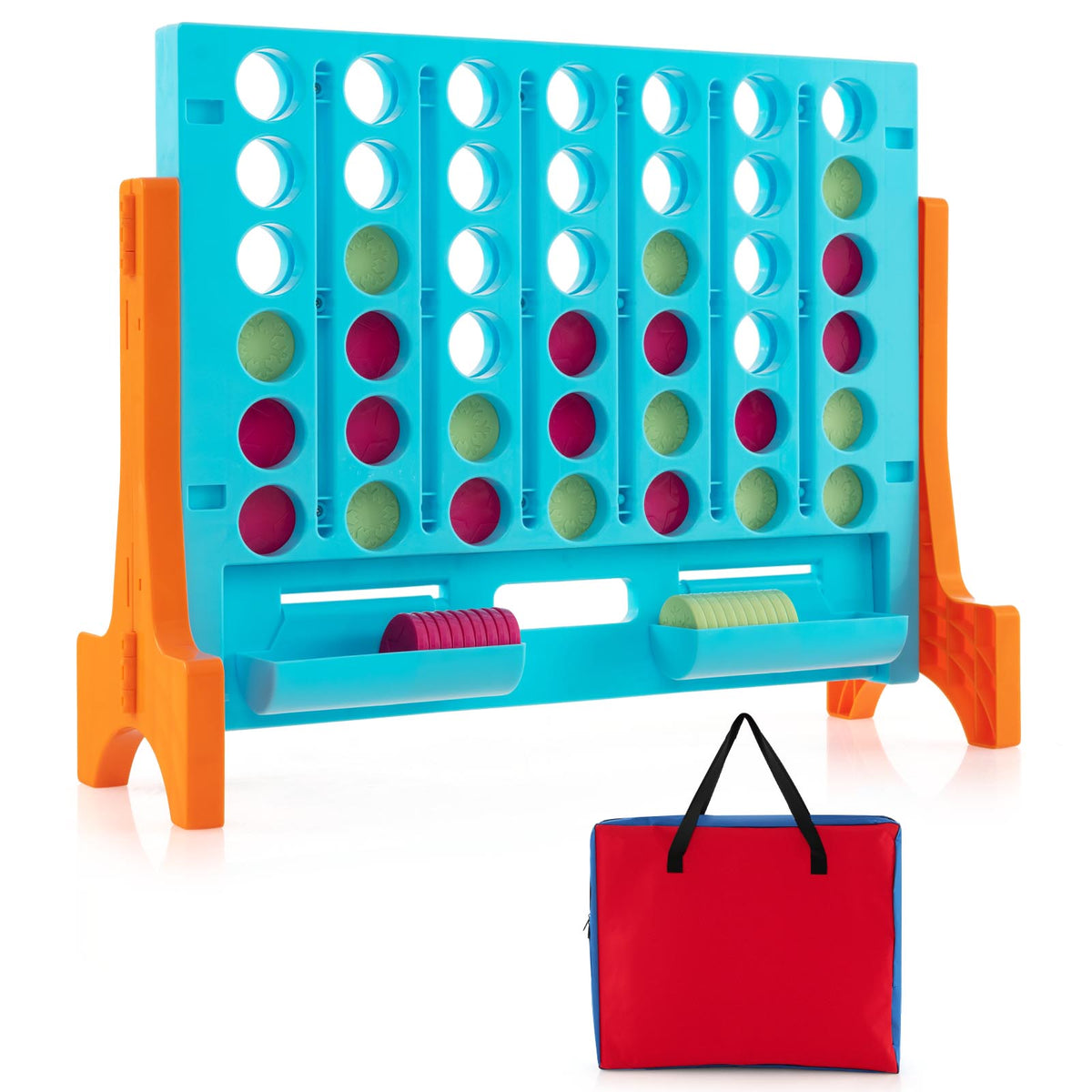 Jumbo 4-to-Score Connect Game Set w/Carrying Bag & 42 Chesses