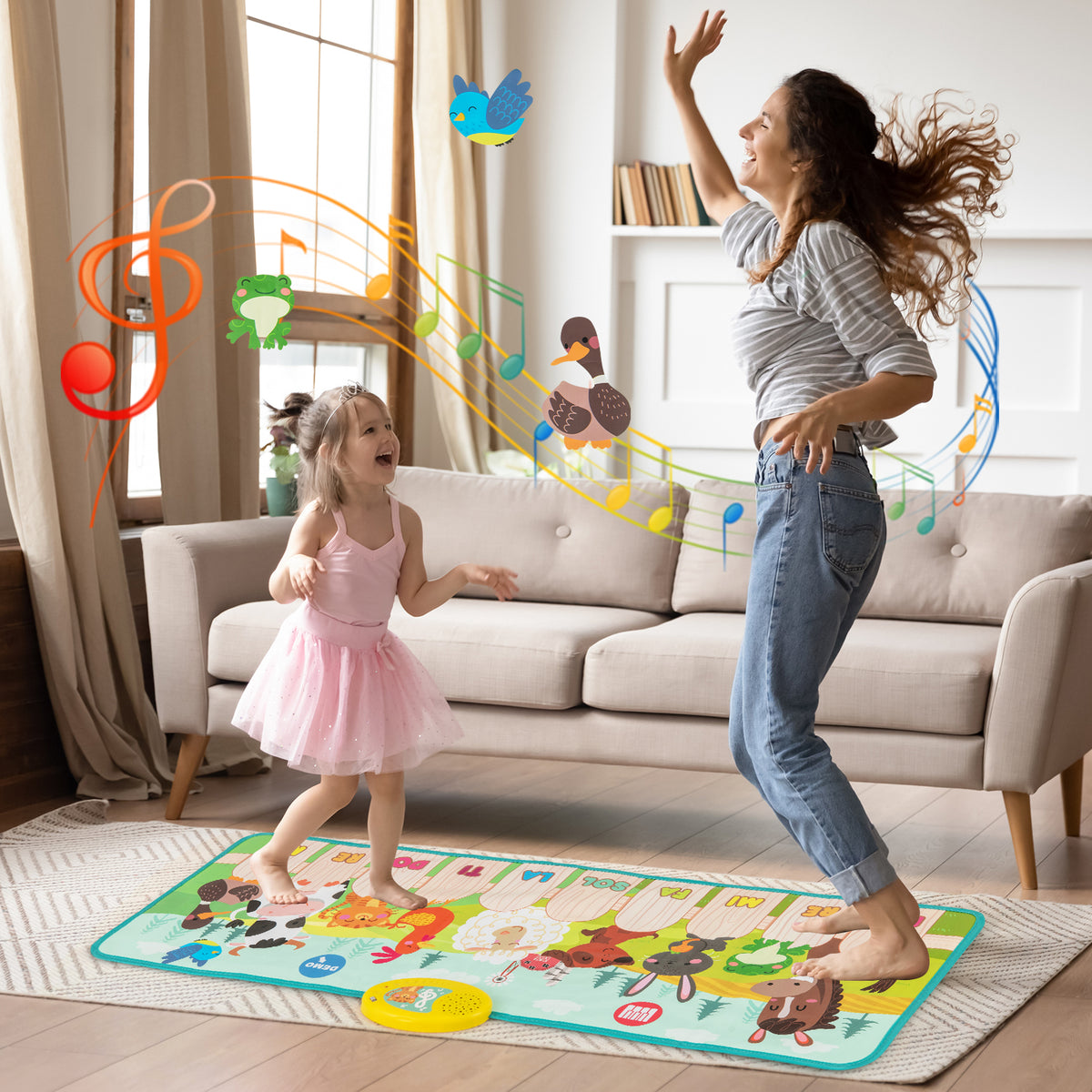 Floor Piano Mat for Toddlers with 10 Animal Sounds