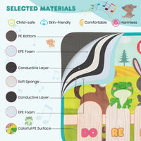 Floor Piano Mat for Toddlers with 10 Animal Sounds