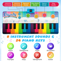 Floor Piano Dance Mat for Kids with 8 Instrument Sounds