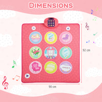 Fun Dance Mat for Kids with 5 Levels 9 Keyboard Sounds and 9 Demo Songs