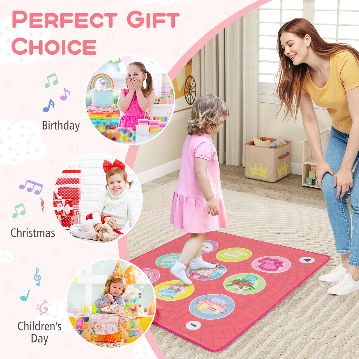 Fun Dance Mat for Kids with 5 Levels 9 Keyboard Sounds and 9 Demo Songs