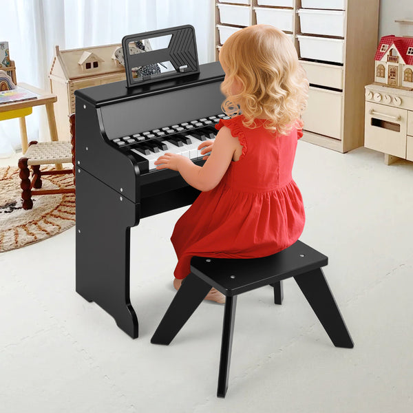 Kids Piano Keyboard with Adjustable Speed & Volume, Teaching Mode, Removable Music Stand