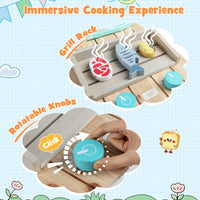 Wooden Toy Kitchen Playset with Removable Sink and Circulation Faucet