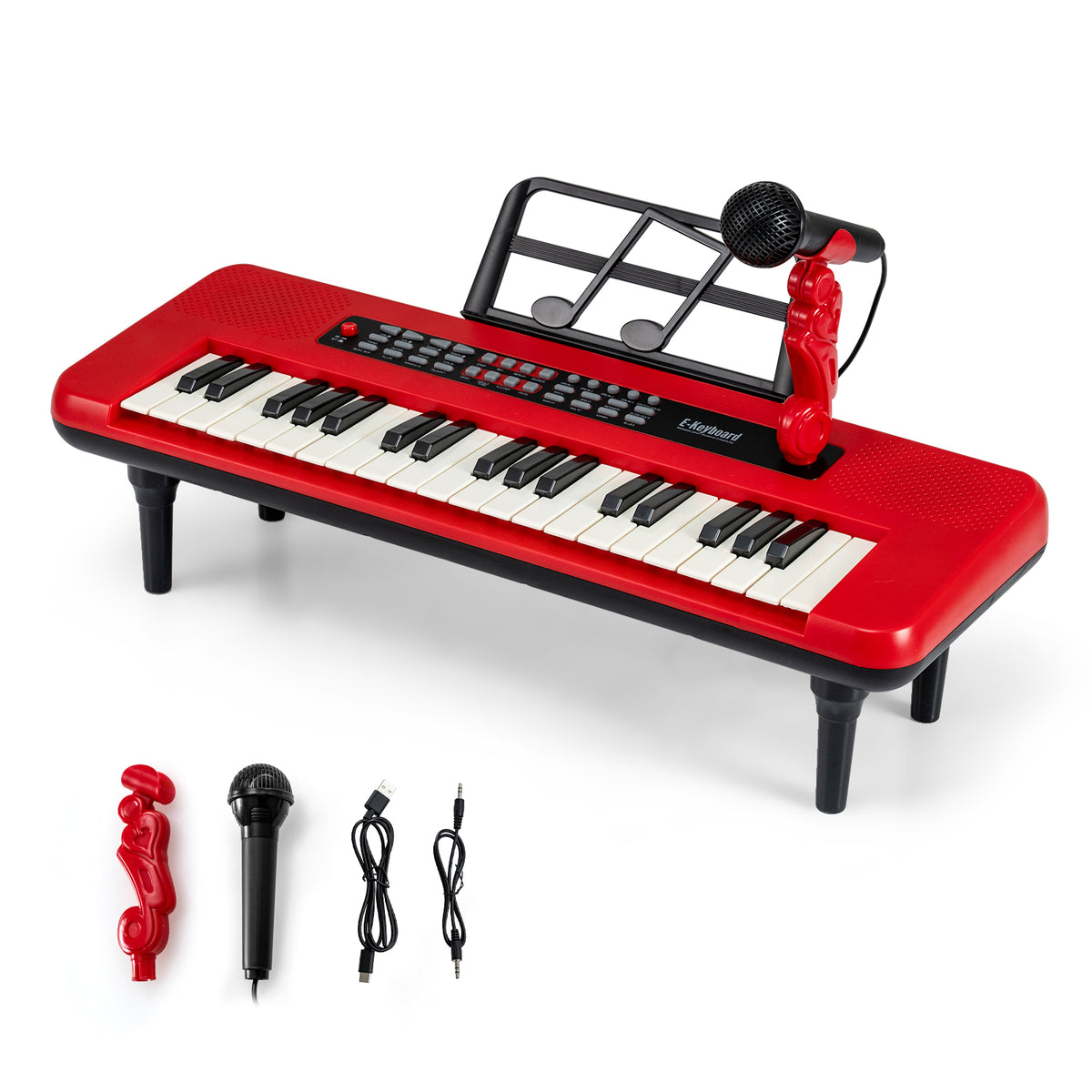 Keyboard Instrument Play 37 Keys Kids Piano Keyboard, Portable Musical Toy with Microphone & Mu ...