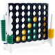 Giant 4-in-a-Row Game Set, Jumbo 4-to-Score Game with 42 Rings and Quick-Release Slider for Kids and Adults