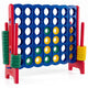 Giant 4-in-a-Row Game Set, Jumbo 4-to-Score Game with 42 Rings and Quick-Release Slider for Kids and Adults