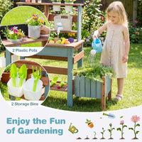 Outdoor Wooden Mud Kitchen Set Play Kitchen with Running Water Faucet Tank