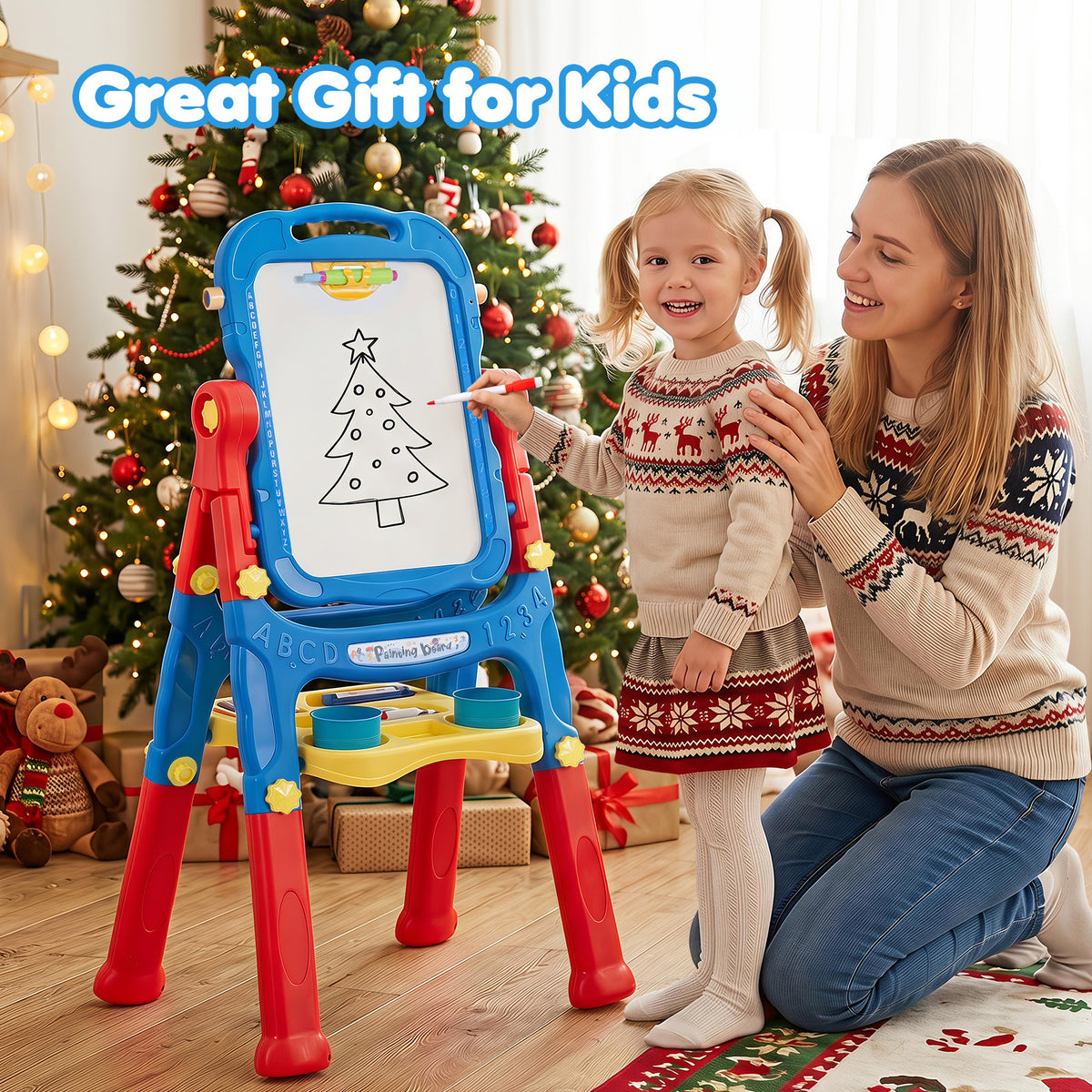 Art Easel for Kids, Height Adjustable, 22 Accessories