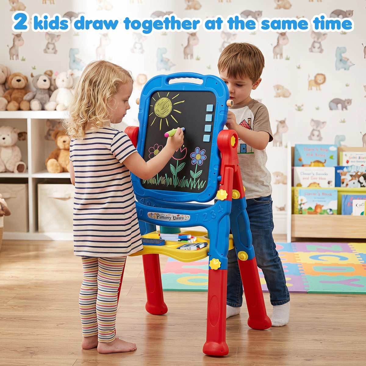 Art Easel for Kids, Height Adjustable, 22 Accessories