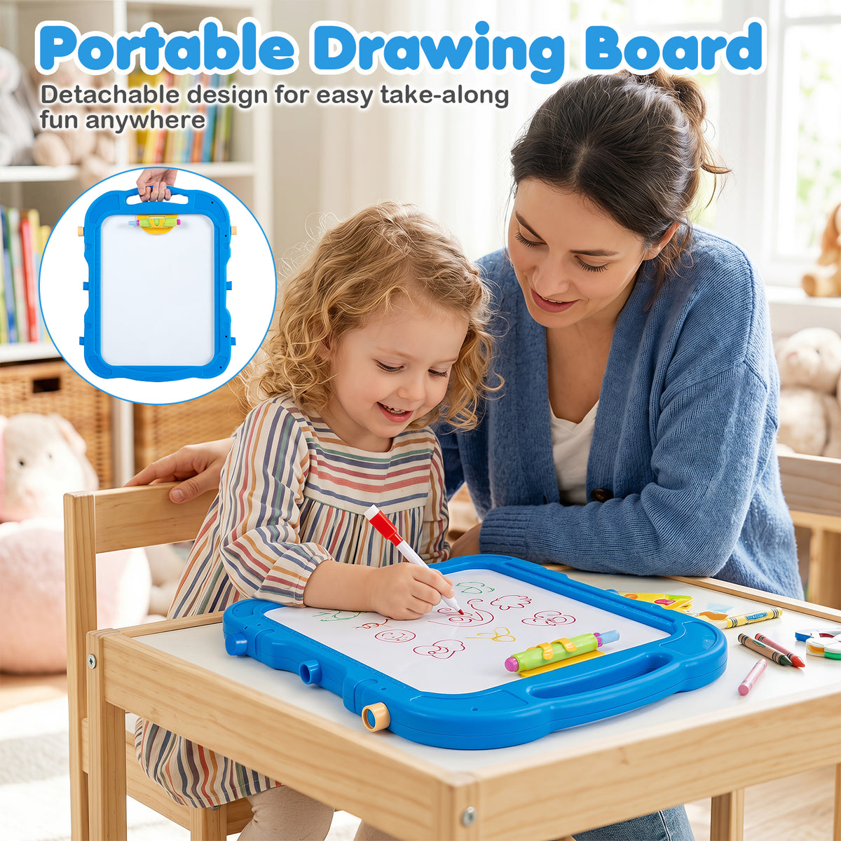 Art Easel for Kids, Height Adjustable, 22 Accessories