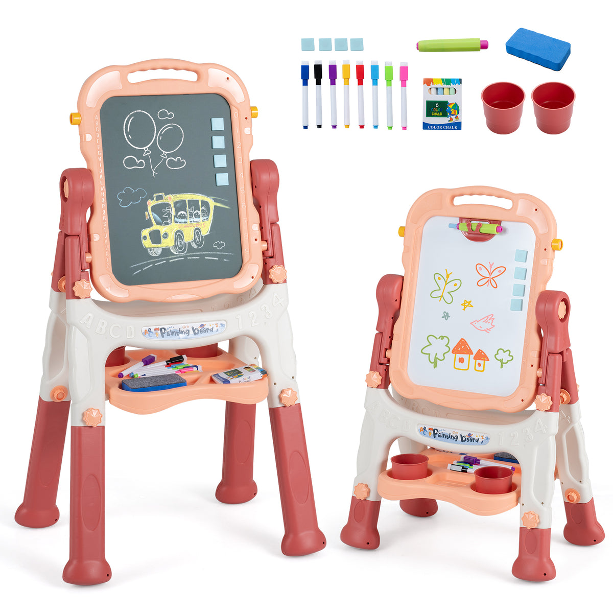 Art Easel for Kids, Height Adjustable, 22 Accessories