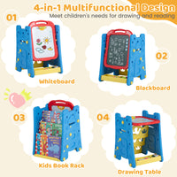 4 in 1 Art Easel for Kids, Double Sided Magnetic Board