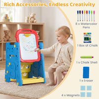 4 in 1 Art Easel for Kids, Double Sided Magnetic Board