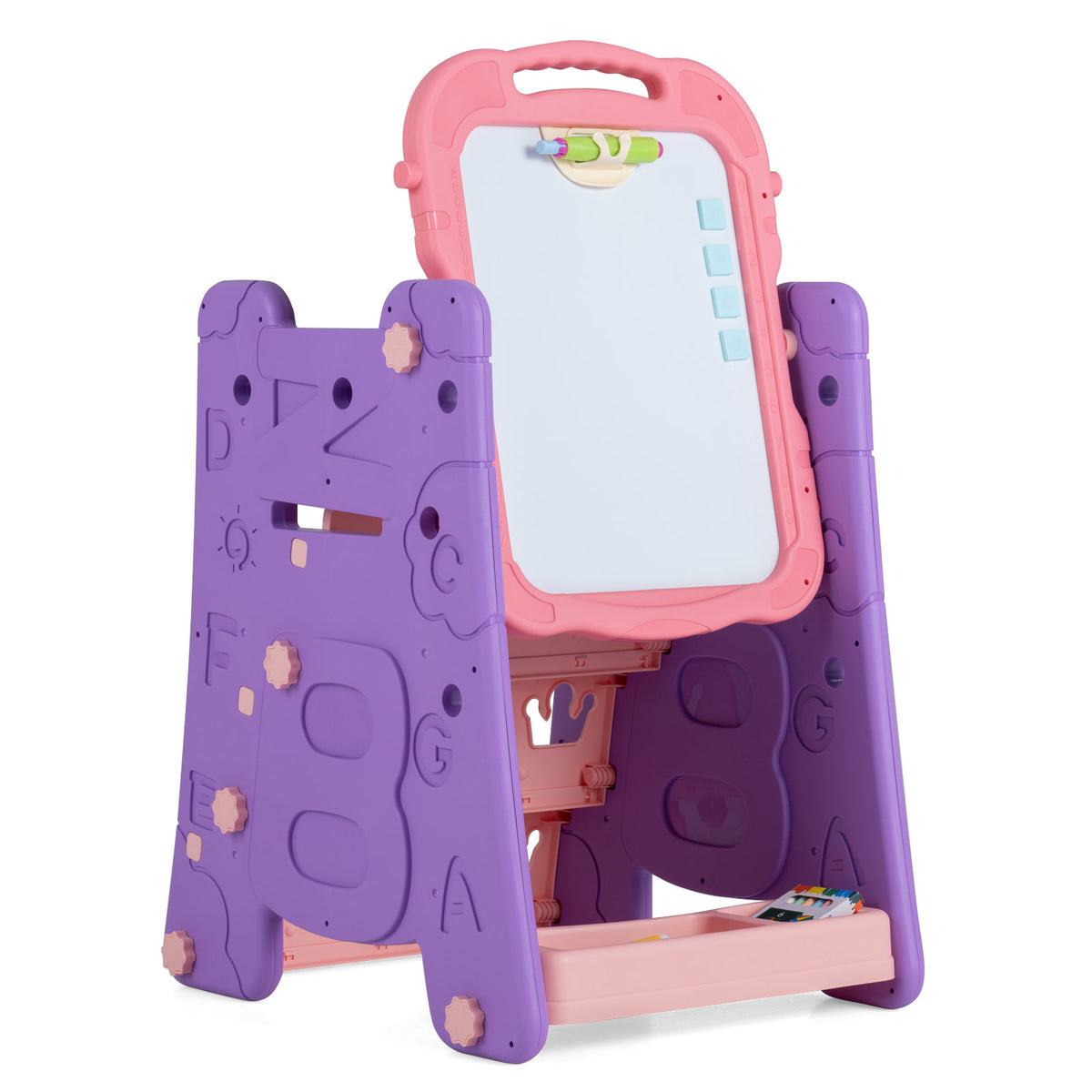 4 in 1 Art Easel for Kids, Double Sided Magnetic Board
