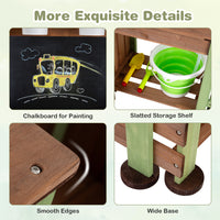 Outdoor Mud Farm Playset for Kids, Fir Wood Barnyard Pretend Toy