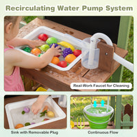 Outdoor Mud Farm Playset for Kids, Fir Wood Barnyard Pretend Toy