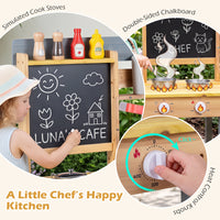 Mud Kitchen, Fir Wood Kids Play Kitchen Set with Water Flow Track, Faucet