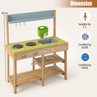 Backyard Pretend Play Toy Kitchen w/ Stove Top