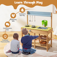 Backyard Pretend Play Toy Kitchen w/ Stove Top