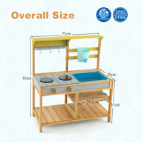 Outdoor Kid's Mud Kitchen w/ Faucet & Water Box