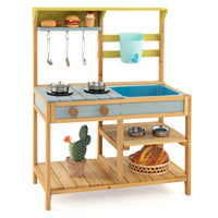 Outdoor Kid's Mud Kitchen w/ Faucet & Water Box