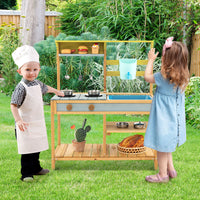 Outdoor Kid's Mud Kitchen w/ Faucet & Water Box