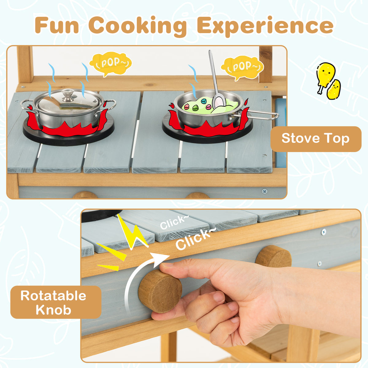 Outdoor Kid's Mud Kitchen w/ Faucet & Water Box