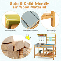 Outdoor Kid's Mud Kitchen w/ Faucet & Water Box