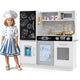 Toddler Kitchen Playset w/ Blackboard, Phone, Microwave
