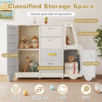 Bus-shaped Children Cabinet w/ 4 Pull-out Drawers with Handles