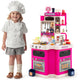 Kids Kitchen Playset, Corner Play Kitchen with Realistic Sounds and Lights, Cooking Stove with Steam