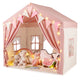 3-4 Kids Large Play Tent House with 2 Opening Doors Star Lights